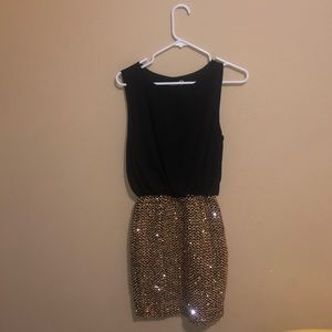 Chiffon Top Sequin Dress